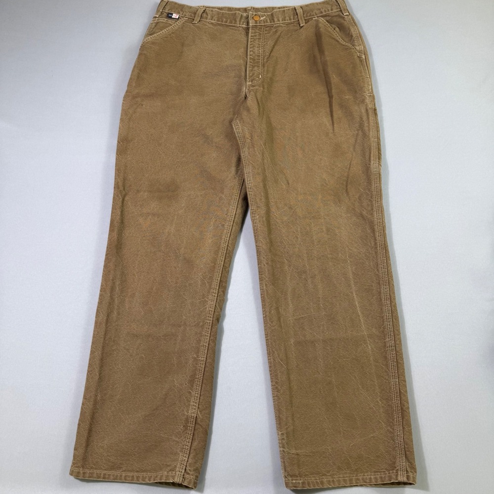 Carhartt FR Work Pant Mens 38x32 Brown Flame Resistant Original Fit Heavy Canvas
